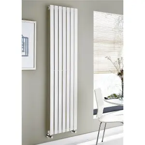 1600mm (H) x 480mm (W) -White Vertical Radiator (Berlin) - Single Panel - (1.6m x 0.48m) - Depth 52mm