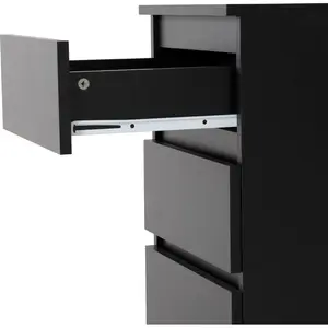 Braunstein 3 Drawer Bedside Table Black