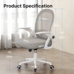 Ergonomic Breathable Mesh Office Chair with Lumbar Support-Grey