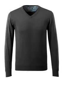 Mascot Frontline Merino Wool Knitted V-Neck Jumper (Black)  (Large)