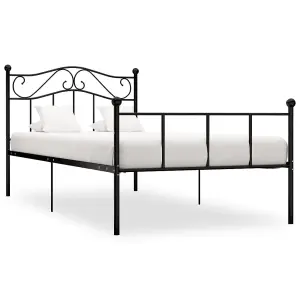 Berkfield Bed Frame Black Metal 90x200 cm