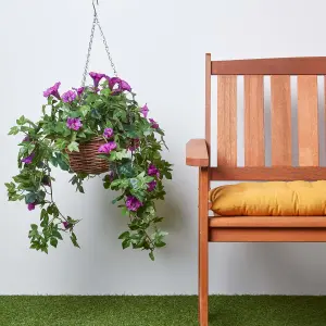 Homescapes Purple Petunia Hanging Basket, 80 cm