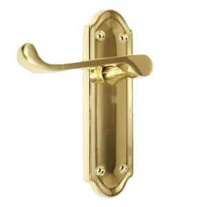 Ashford Door Handle Internal Latch Scroll Lever - Satin Latch & Hinge Pack