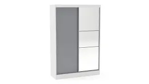 Birlea Lynx 2 Door Sliding Wardrobe With Mirror White & Grey