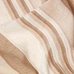 Homescapes Cotton Morocco Striped Beige Throw, 150 x 200 cm