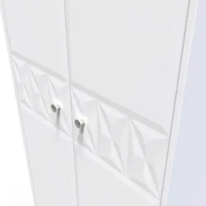 San Jose Ready assembled Contemporary White Tall Double Wardrobe (H)1970mm (W)770mm (D)530mm