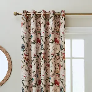 Catherine Lansfield Living Pippa 117x183cm Thermal Lined Eyelet Curtains Two Panels Natural