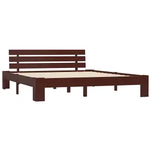 Berkfield Bed Frame Dark Brown Solid Pine Wood 180x200 cm 6FT Super King