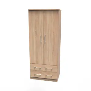 Heddon 2 Door 2 Drawer Wardrobe in Bardolino Oak (Ready Assembled)