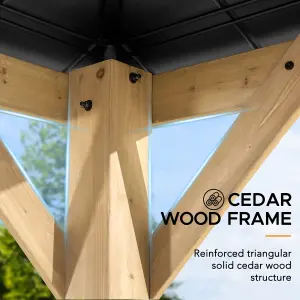 SUNJOY Cedar Wood Gazebo KAPS - 330cm x 330cm, Anthracite