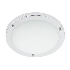 Litecraft Mari Chrome Large Bathroom Flush Ceiling Light