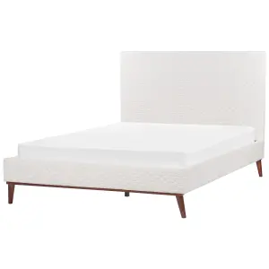 Velvet EU King Size Bed Off-White BAYONNE