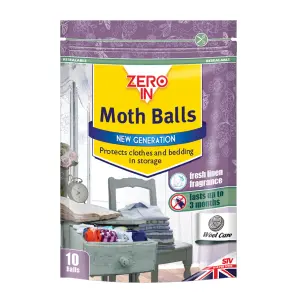 Zero In Clothes Moth balls Pack of 10 78g