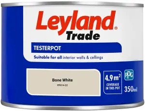 Leyland Trade Vinyl Matt Walls & Ceilings Emulsion Paint Bone White (PPG14-22) 350ml Tester