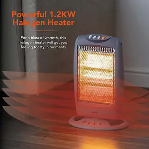 Warmlite WL42005 1200w Grey Halogen Heater