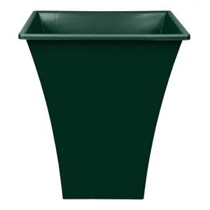 simpa 2PC Dark Green Large Metallic Style Plastic Planters.