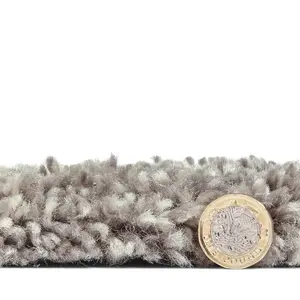 Grey/Cream Rug, Geometric Stain Resistant Rug with 4cm Thick, Modern Shaggy Moroccan Rug for DiningRoom-160cm (Circle)