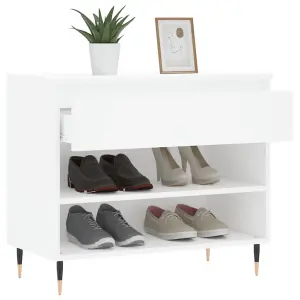 Shoe Cabinet White 70x36x60 cm Engineered Wood