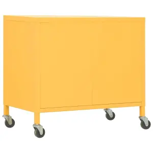 Berkfield Storage Cabinet Mustard Yellow 60x35x56 cm Steel