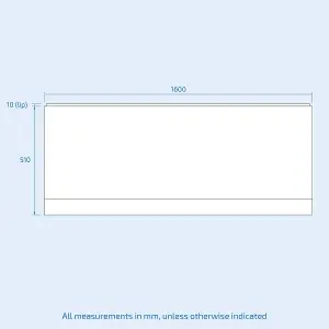 Nes Home 1600mm Bathtub Front Bath Panel White