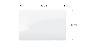 ALLboards Magnetic glass board 150x100 cm PREMIUM SUPERWHITE (super white)