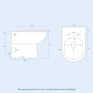 Nes Home 500mm WC Unit & Round Back To Wall Ceramic Toilet With Cistern