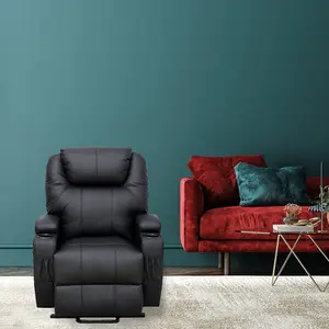 Dream Plus Large Electric Single Motor Rise & Recline Chair - Black PU Leather