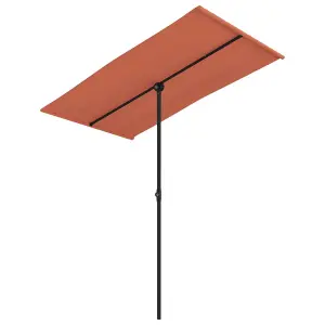 Berkfield Outdoor Parasol with Aluminium Pole 180x130 cm Terracotta