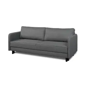 Bruno 3 Seater Sofa Bed with Storage - Dark Grey (Lumos16)