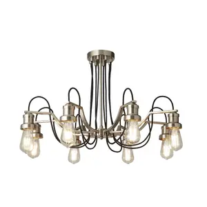 Lighting Collection Boston Satin Silver 8Lt Pendant