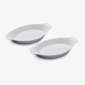 WM Bartleet & Sons Porcelain Oval Gratin Dish 21cm, Set of 2