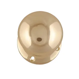 Brass effect Zamac Round Door knob (Dia)54mm, Pair