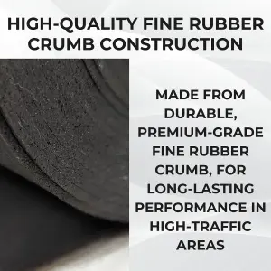 Gym Rubber Flooring Crumb Roll Matting  - Black - 1m Wide -9M Long-  5MM Thick  Durable - Non Slip