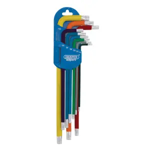 Draper Expert TX-STAR Metric Extra-long Arm Key Set, Colour Coded (9 Piece) 04926