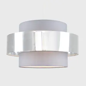 ValueLights Matildo Grey Ceiling Pendant Shade and B22 GLS LED 6W Warm White 3000K Bulb