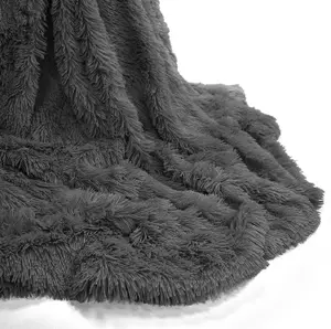 Teddy Fur Throw Blanket With Reversible Plain Sherpa Teddy Fleece Luxury Fluffy Fur Throw Blanket