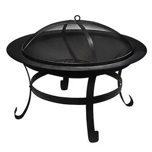 Boston Firepit - Steel - L75 x W75 x H56 cm - Black