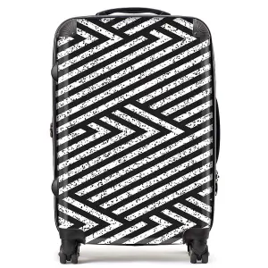 Oblique Black Grunge Pattern Suitcase - Medium