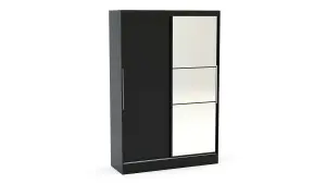 Birlea Lynx 2 Door Sliding Wardrobe With Mirror Black