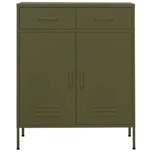 vidaXL Storage Cabinet Olive Green 80x35x101.5 cm Steel