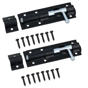 100mm Tower Bolt Shoot Bolt Sliding Latch Catch Shed Gate Garage Door 2pk