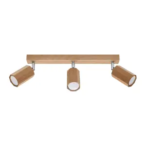 Zake Wood Bronze 3 Light Classic Ceiling Light