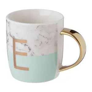 Maison by Premier Mimo Pastel Green E Letter Monogram Mug