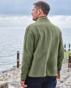 Mens Organic Cotton Full Zip Fleece Green | Woolovers