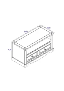 Grey waxed flat screen TV unit Premium Corona