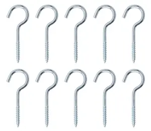 Zinc-plated Extra large Cup hook (L)80mm, Pack of 10