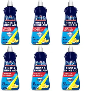 Finish Rinse Aid Shine Plus Dry Lemon, 400 ml (Pack of 6)