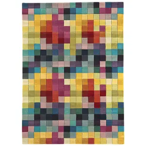 Funk Multi Colour Boxes Rug Rug 170x240cm for the Living Room