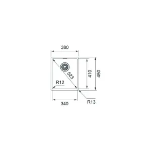 Franke Bari Stainless steel 1 Bowl Kitchen sink 380mm x 450mm