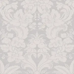 Laura Ashley Martigues Moonbeam Damask Smooth Wallpaper Sample